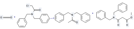 Acetamide,2-chloro-N,N-bis(phenylmethyl)- can be used to produce N,N-dibenzyl-malonamic acid methyl ester at the temperature of 15 °C